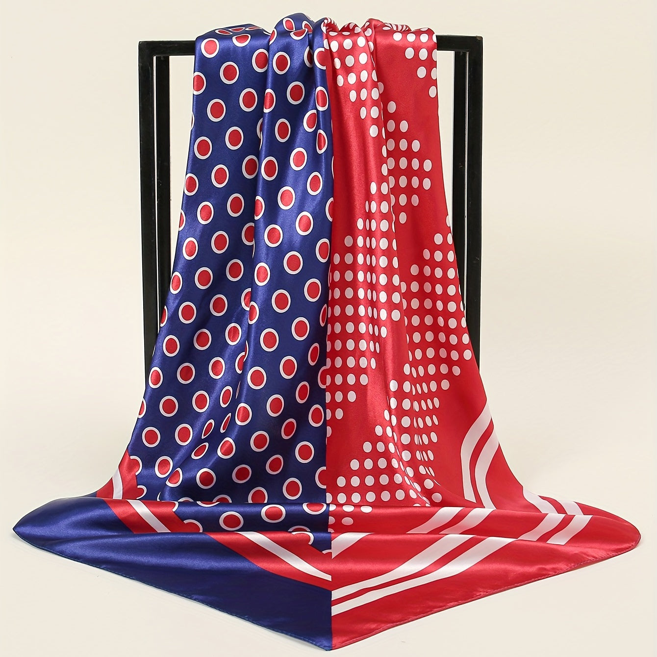Dotted Bandana Satin Shawl Silk Square Scarf Head Wrap