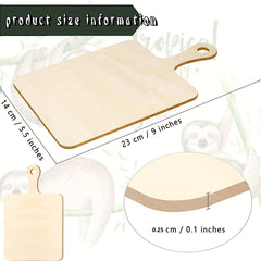 3pcs Mini Wooden Cutting Board With Handle Paddle Cutting Board
