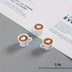 Heart Shaped Coffee Cup Set with Beans
