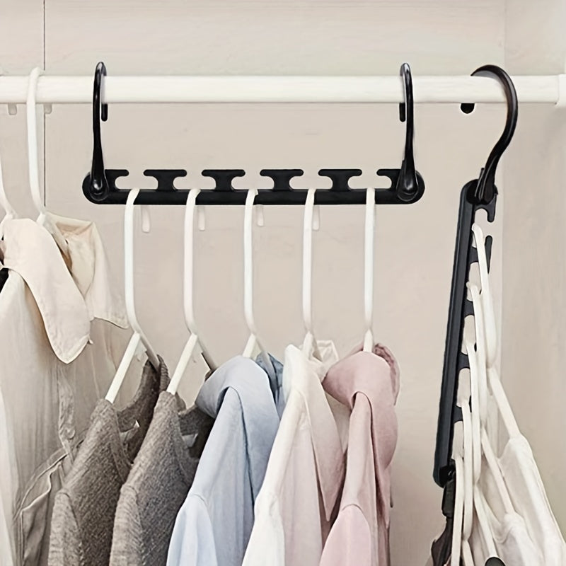 5pcs Folding Windproof Hanger, Space Saving Multifunctional Plastic Hanger