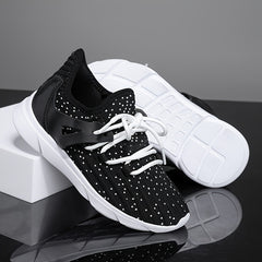 Boy's Breathable Non Slip Sneakers Lace Up Soft Sole Shoes