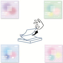 2pcs Gradient Style Sticky Notes For School Office Supplies