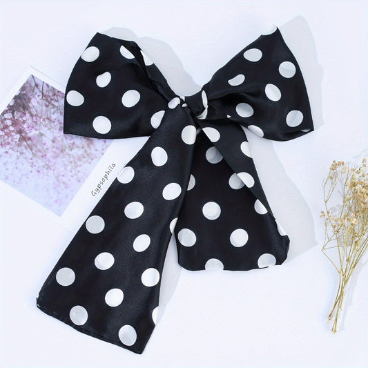 Polka Dot Printed Skinny Scarf Block Long Ribbon Necktie Twilly Scarf