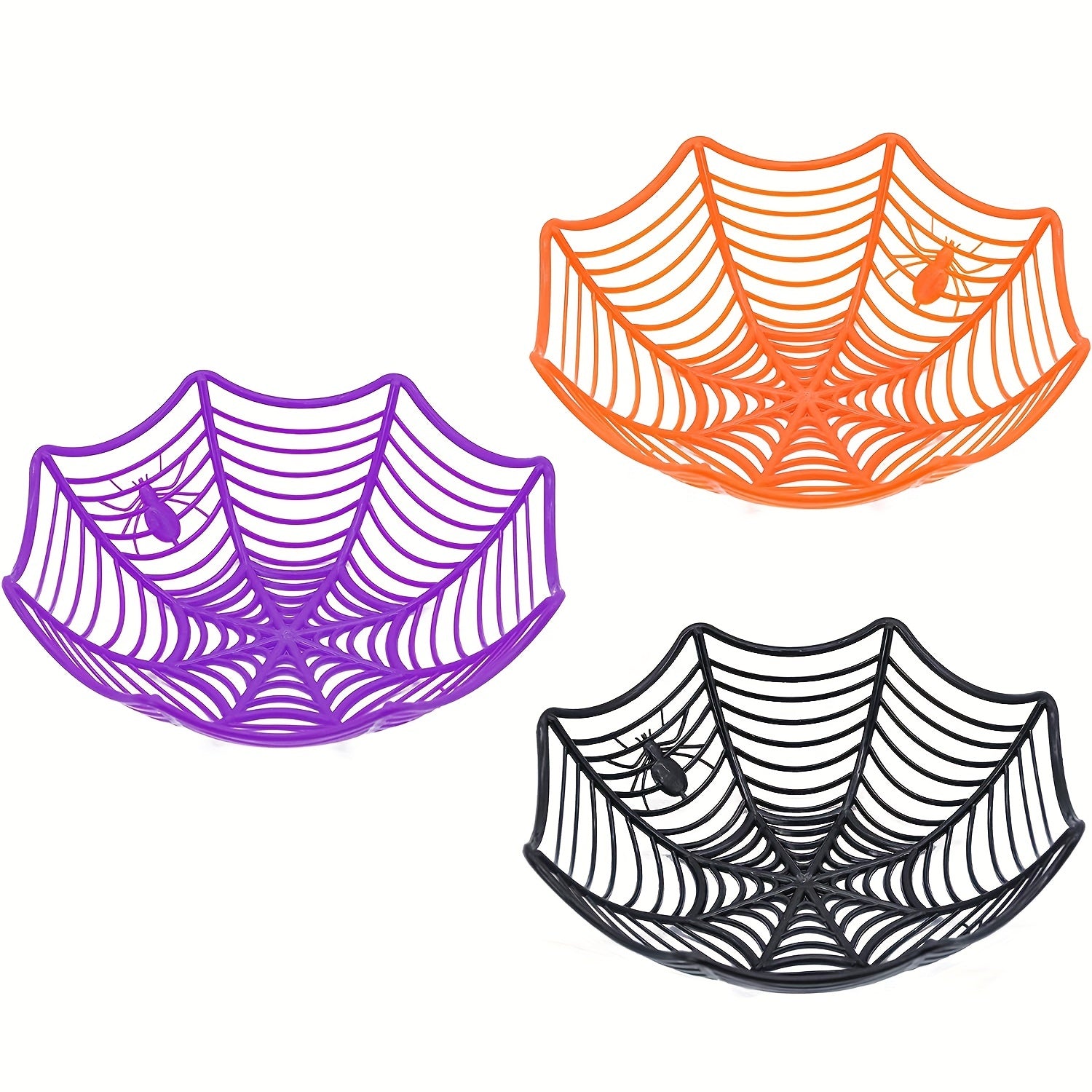 Halloween Spider Web Plastic Basket Bowls for Trick Or Treat