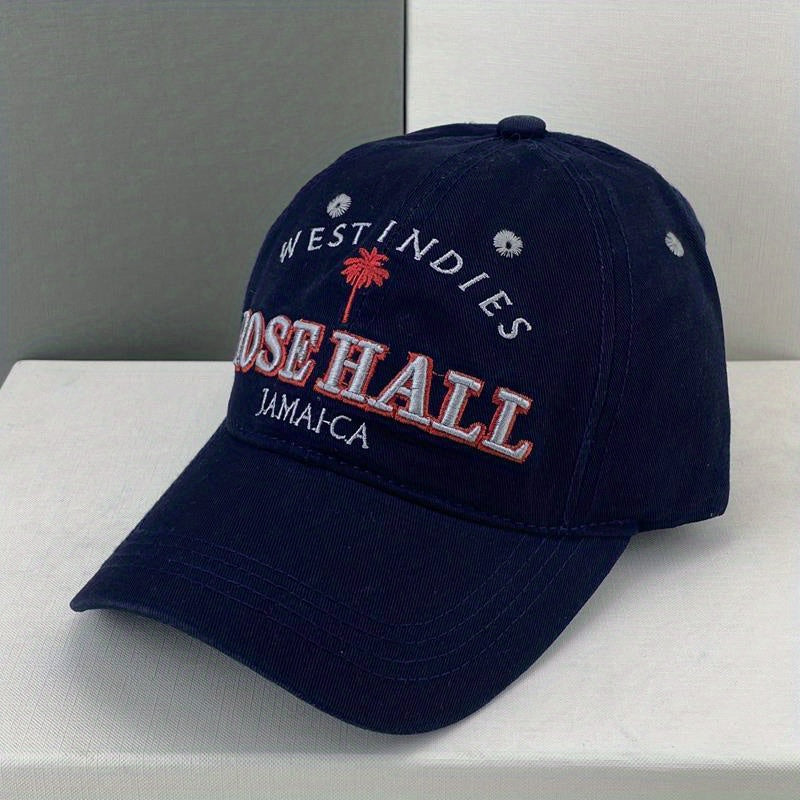 Coconut Tree Embroidery Baseball Cap Vintage Unisex Cotton Dad Hats