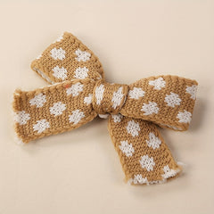 Kids Bow Hairpin Knitted Floral Baby Hair Hoop Soft Hairpin