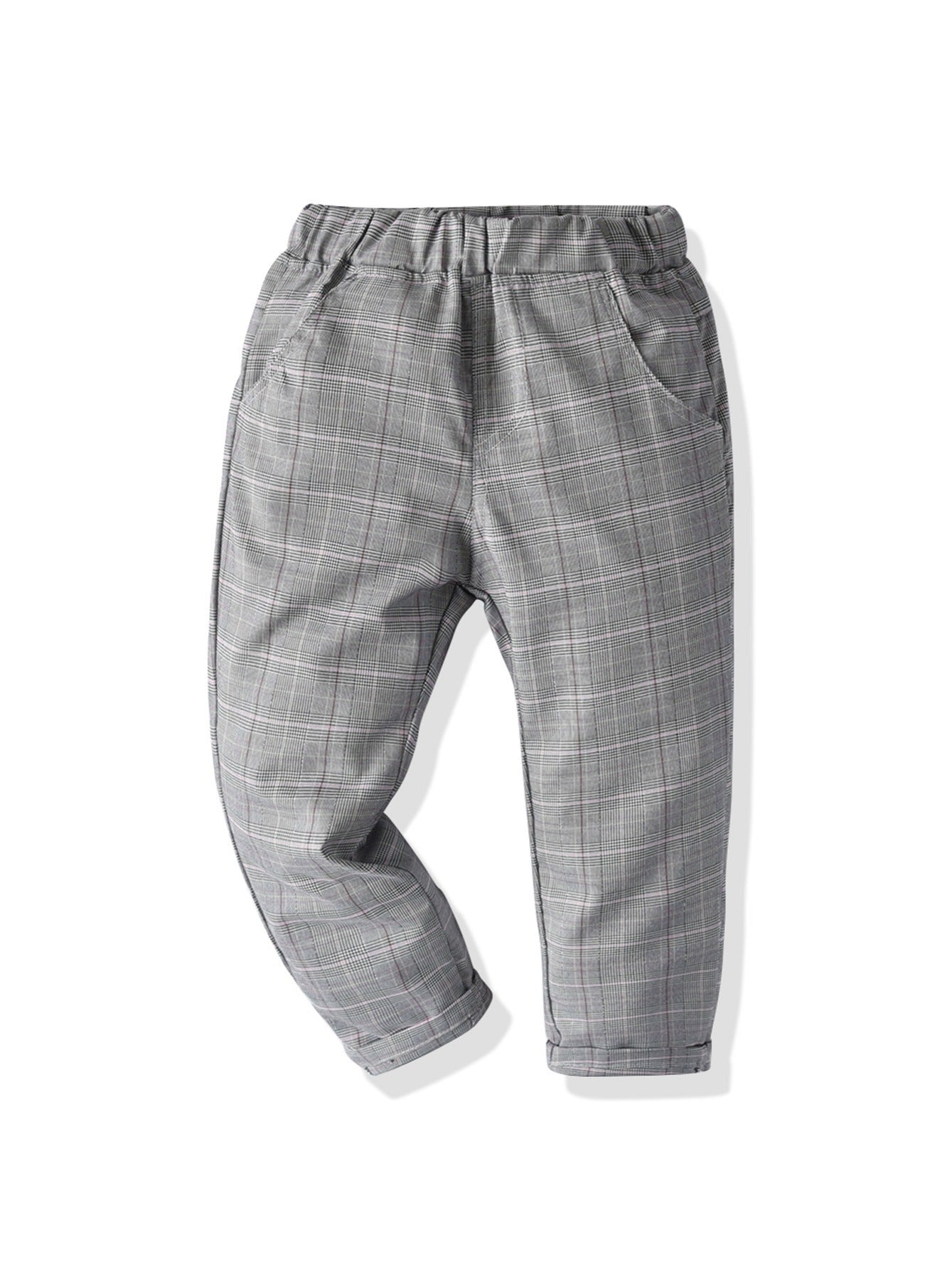 Boys Plaid Vest & Pants Set - Autumn Winter