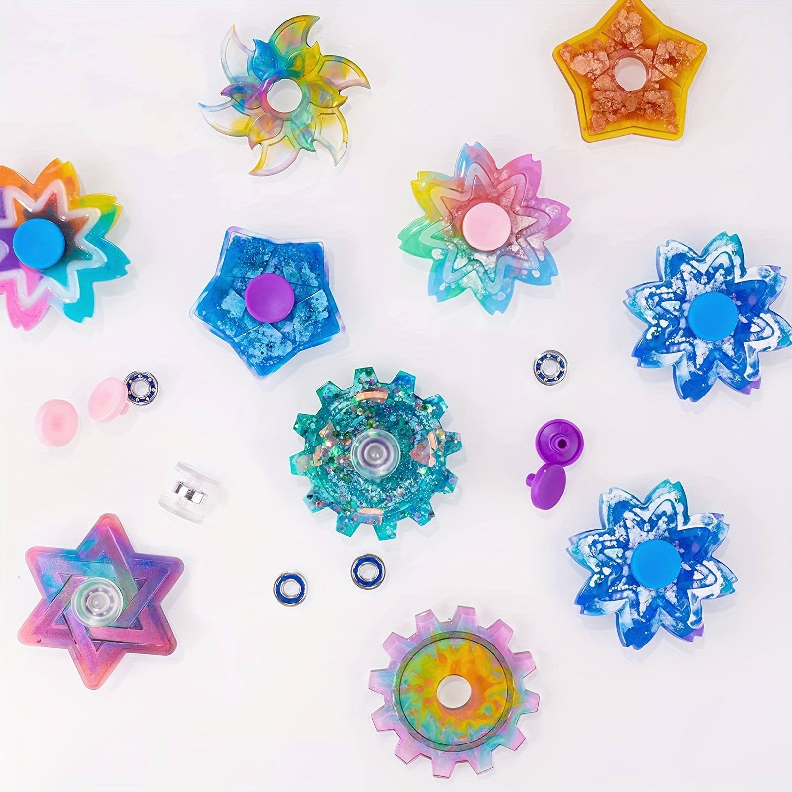 DIY Crafts Fidget Spinner Epoxy Resin Silicone Plaster Mold Anti Stress Toy