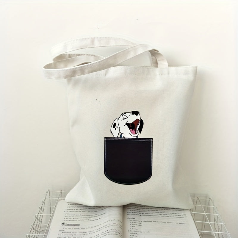 Dog Print Canvas Bag Eco friendly Shopping Bag