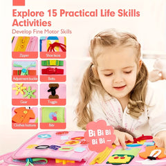 Pink Unicorn Large Board Sensory Learning Busy Board Toy
