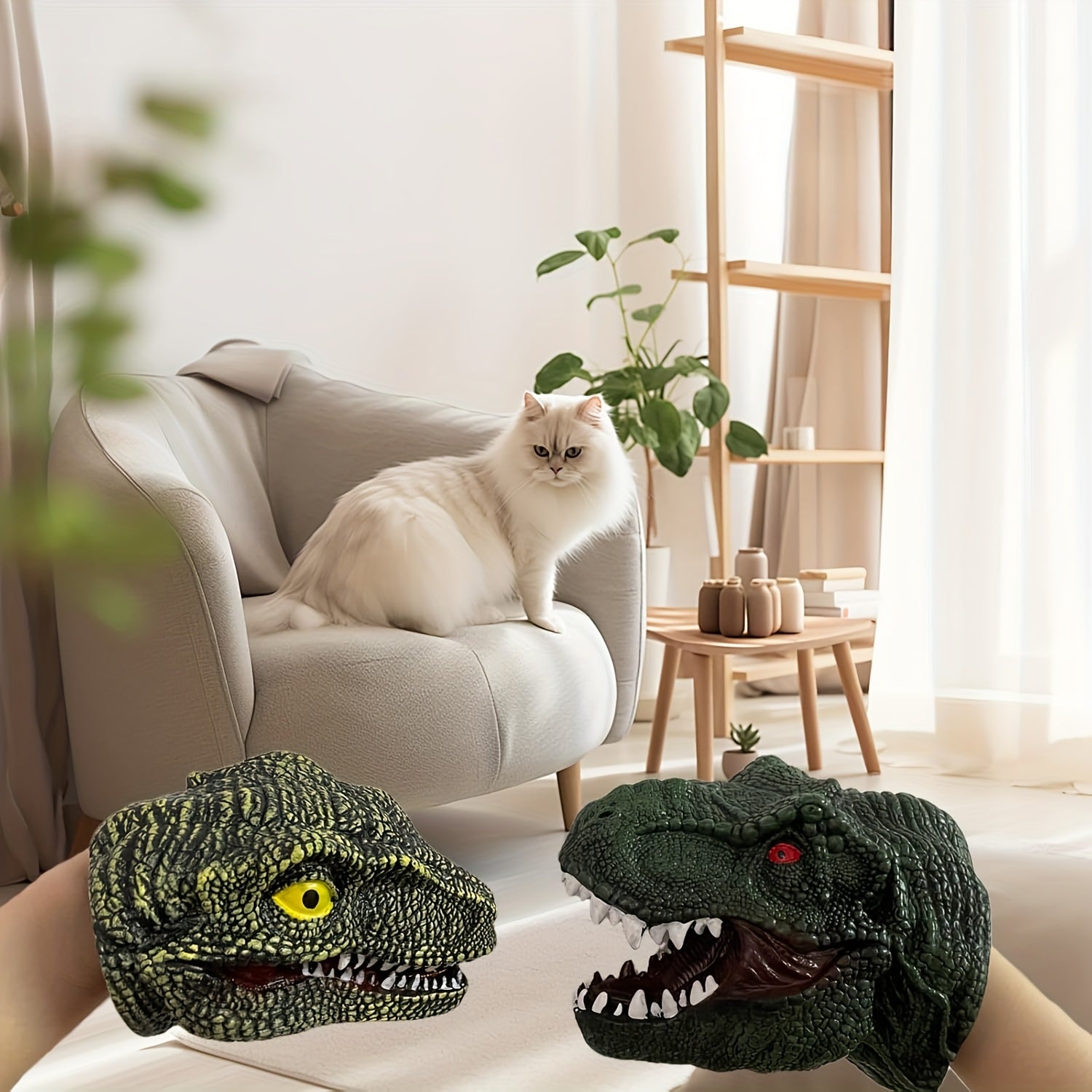 Rubber T Rex Dinosaur Hand Puppet Realistic Tyrannosaurus Rex Head