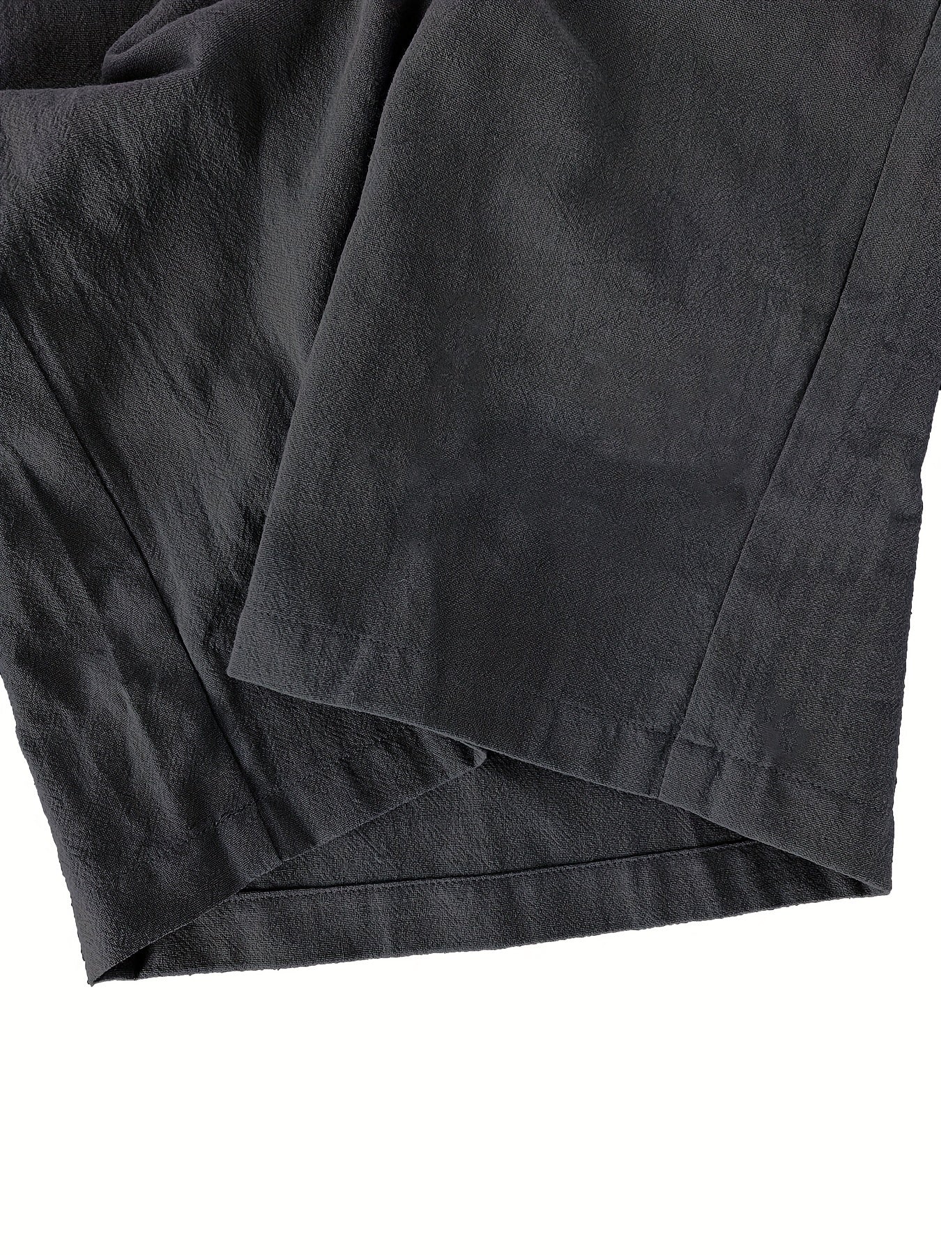  Solid High Rise Loose Fit Trousers With Pockets
