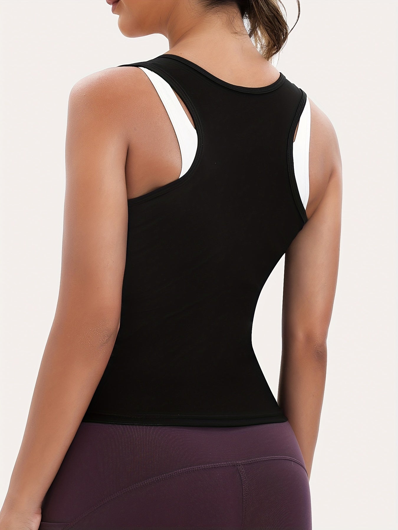 Racer Back Shaper Tops Waist Trainer Workout Fitness Tank Top
