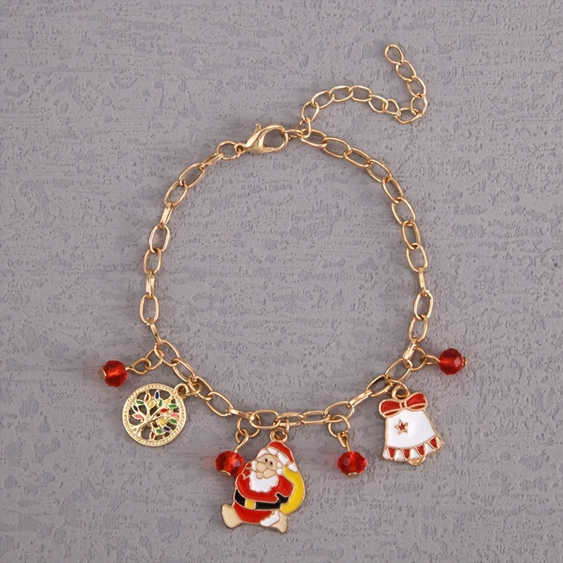 Halloween Christmas Bracelet Santa Claus Snowman Crystal Bracelet