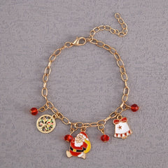 Halloween Christmas Bracelet Santa Claus Snowman Crystal Bracelet