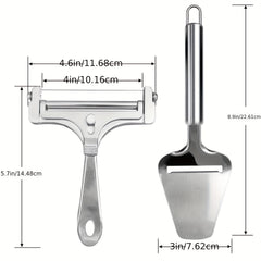 2pcs Stainless Steel Cheese Slicer Adjustable Thickness Cutter