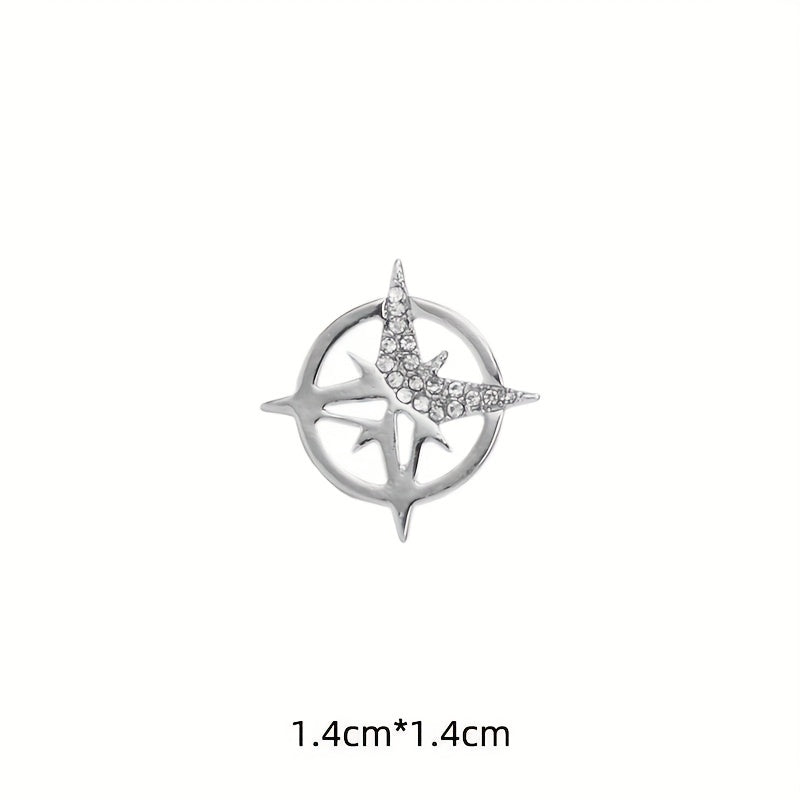 Men's Six Mount Star Brooch Suit Corsage Small Collar Pin Shirt Buckle