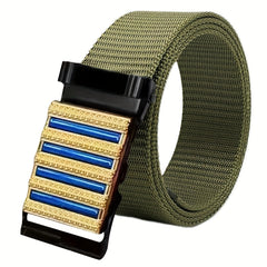 Sense Men's Belt Automatic Buckle Business Casual Stripe Metal Nylon Canvas Belt