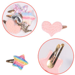 Small Colored Hair Clips Star Heart Shaped Hair Pins
