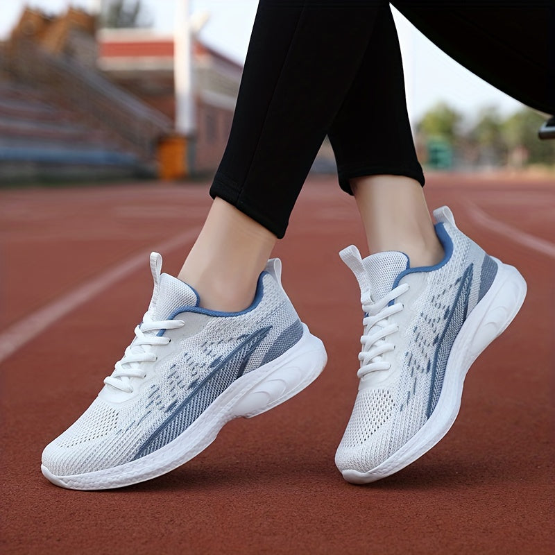 Soft Thick Bottom Shock Absorption Woven Shoes Mesh Breathable Running Shoes