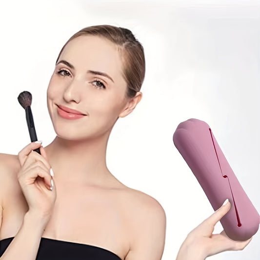 Travel Makeup Brush Holder Portable Silicone Case Bag