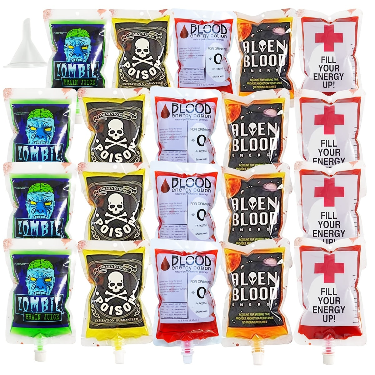 20pcs Halloween Blood Bags 250ml Drink Containers Party Favors