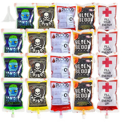 20pcs Halloween Blood Bags 250ml Drink Containers Party Favors