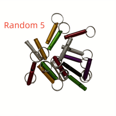 5pcs Aluminum Whistle with Key Chain for Emergencies & Outdoor Activities