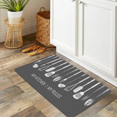 Spatula & Letter Kitchen Rug Waterproof Mat