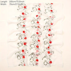 Flower Print Scarf Breathable Sunproof Shawl Bandana