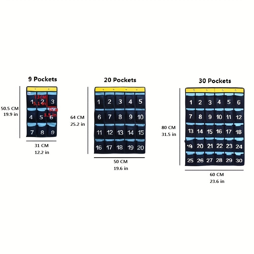 Classroom Numbered Cell Phone Holder & Calculator Pocket Chart