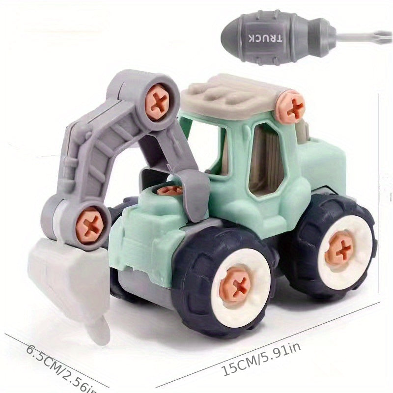 DIY Fire Truck Model Car Toy Set Inertial Engineering Vehicle