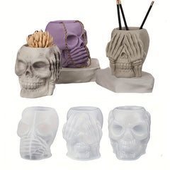 Large Halloween Skull Storage Box Resin Mold for Epoxy Resin