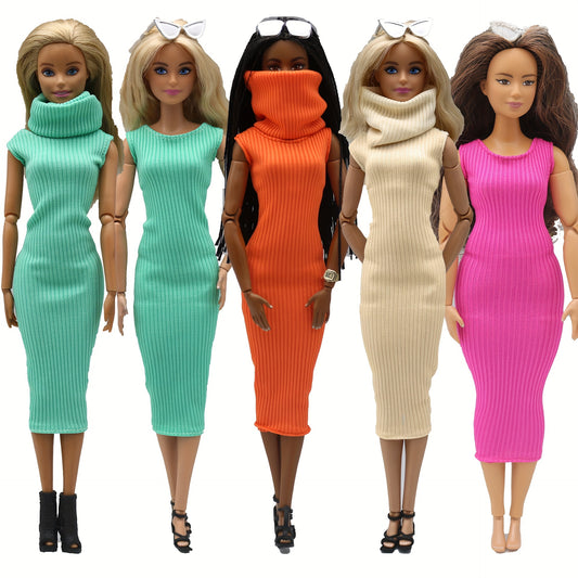 Striped Dress and Scarf 2-Piece Set for 30 cm Dolls