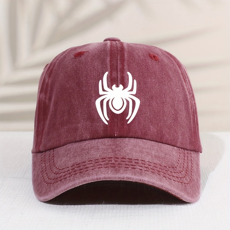 Children's Vintage Spider Baseball Cap Distressed Washed Sunshade Duck Tongue
