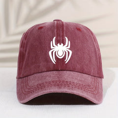 Children's Vintage Spider Baseball Cap Distressed Washed Sunshade Duck Tongue