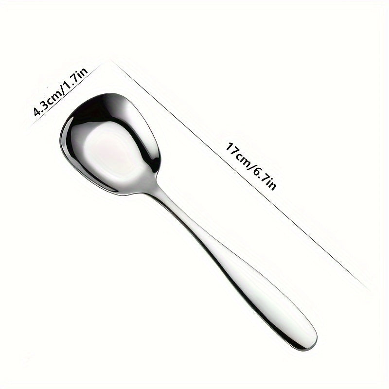 12pcs Stainless Steel Dessert Spoons Set - Mirror Polished Ice Cream Scoop