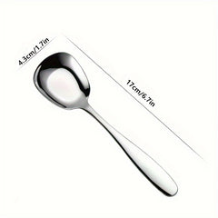 12pcs Stainless Steel Dessert Spoons Set - Mirror Polished Ice Cream Scoop