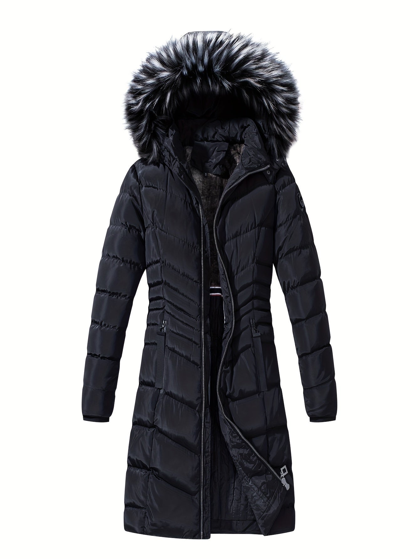 Women's Long Thickened Puffer Jacket Hooded Warm Outdoor Clothing