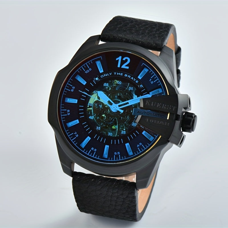 KUERST Mechanical Watch Hollow Pointer Glow Wrist Watch