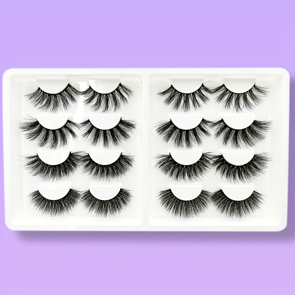 Natural Look 3D Thick Mink False Eyelashes - 8 Pairs