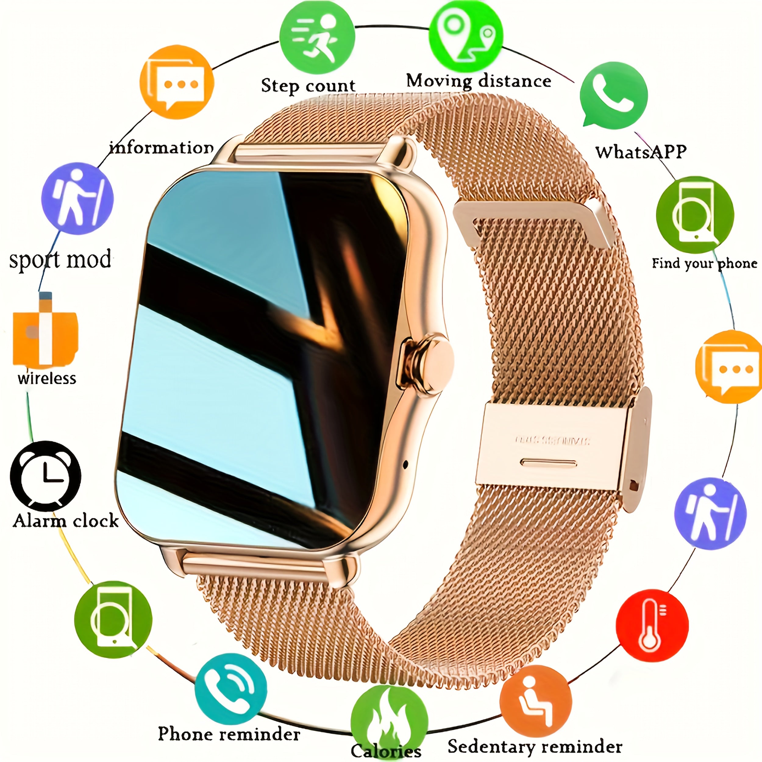 1.83 inch HD Touch Screen Sports Smartwatch - Call Dialing, Step & Calori