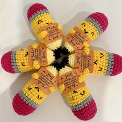 Positive Energy Smile Pencil 1pc Crocheted Stuffed Animal Mixed Colors