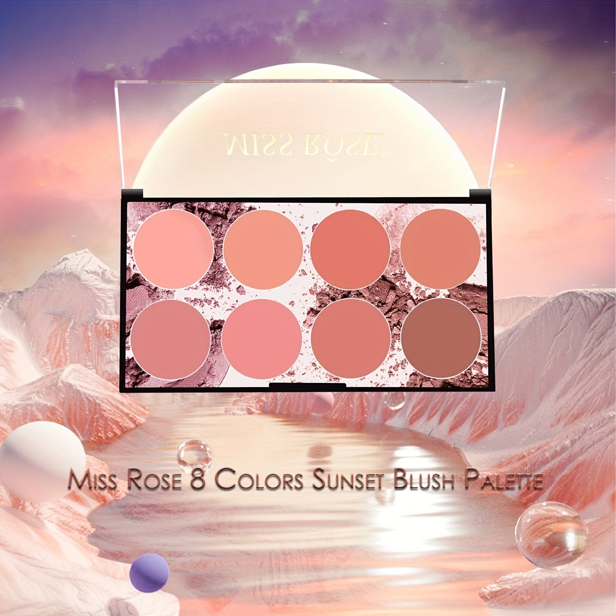 Sunset Blush Palette Matte Finish Highlighting Correcting Blush