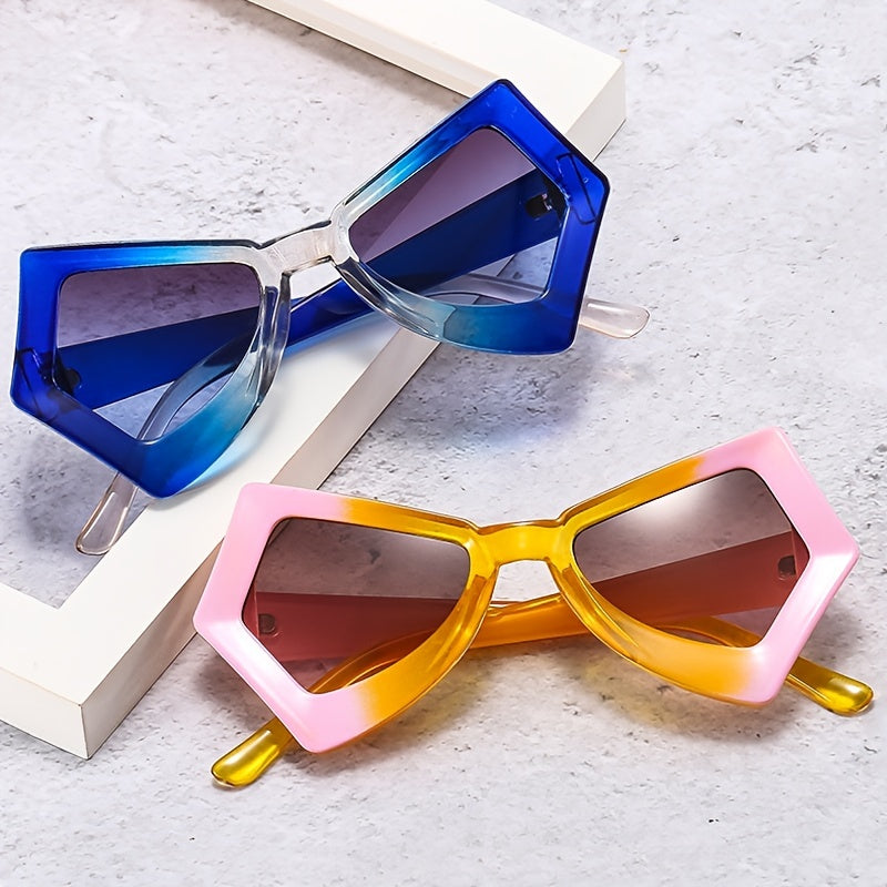 Vintage Oversized Cat Eye Sunglasses Funky Thick Frame UV400