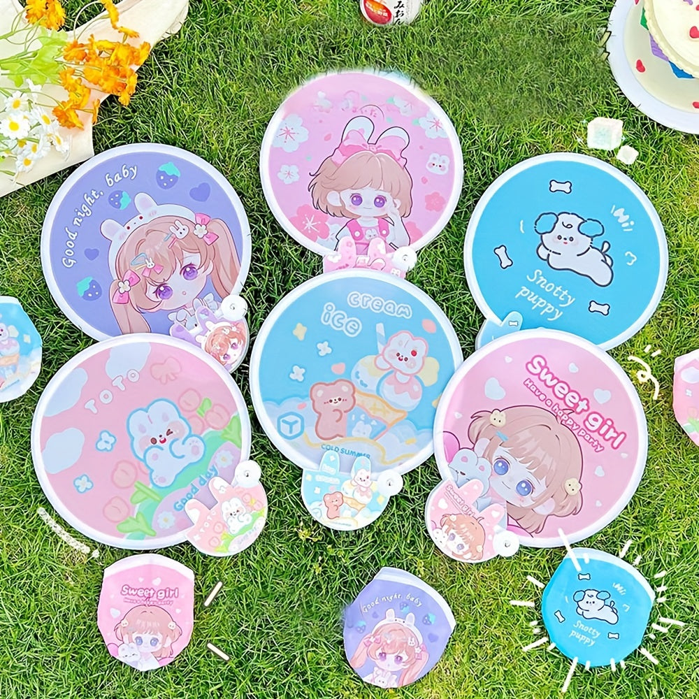 Mini Cartoon Pattern Folding Fan for Outdoor Activity