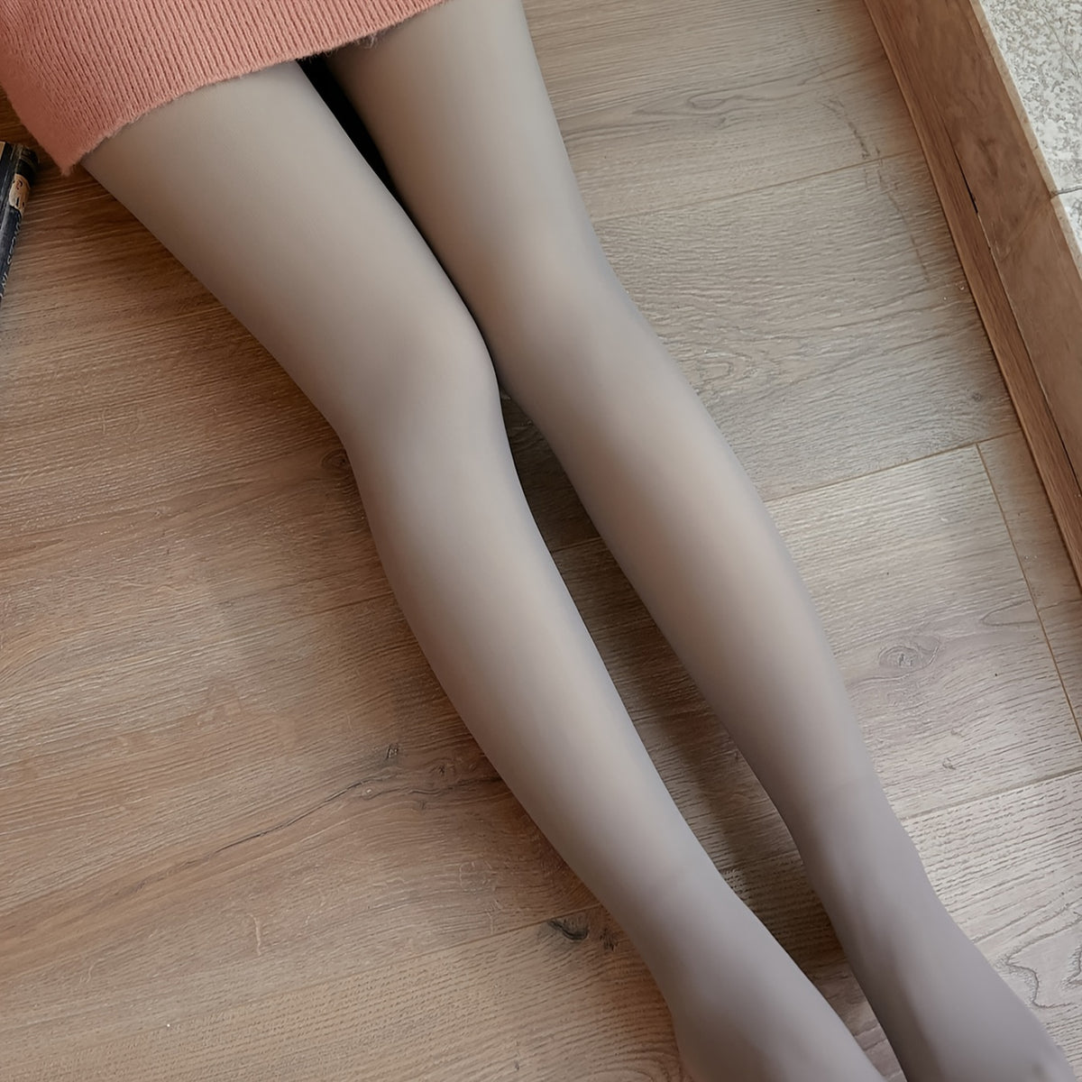 Solid Opaque High Waist Tights Elastic Leggings Women's Stockings