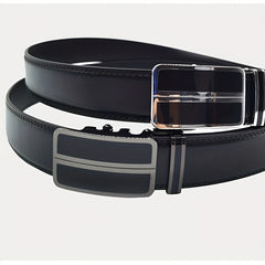 Men's Leather Belt Automatic Buckle Business Suit Waist Strap