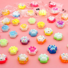 Mini Cat Paw Squishy Toys Soft Squeezable Animal Claw Toys with Glitter