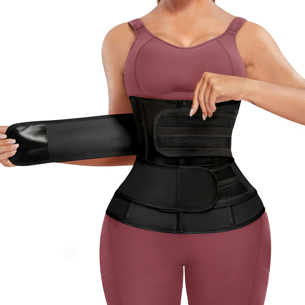 Waist Trainer Tummy Wrap Tummy Control Workout Zipper Slimmer Belly Belt